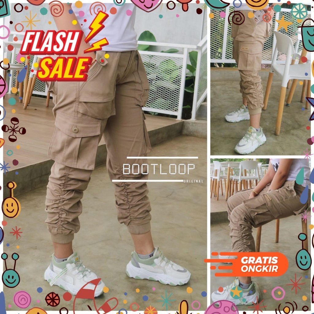 MEGASALE / celana jogger cargo sweatpant cewek/jogger cewek original bootloop/jogger cargo /jogger c