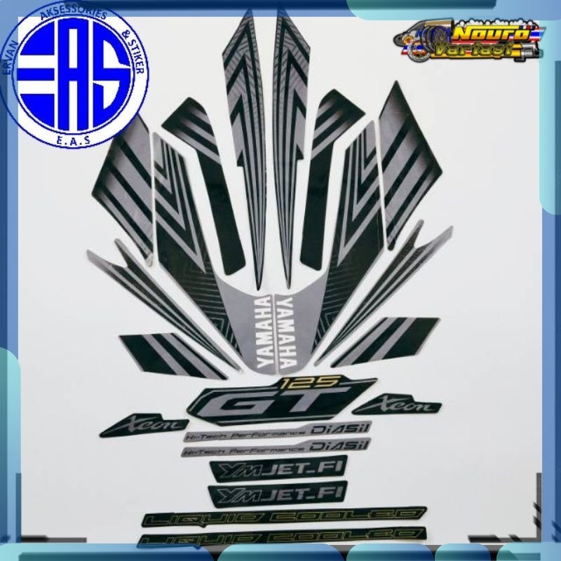 Stiker striping yamaha xeon gt 125 2014 hitam  motor  bagus