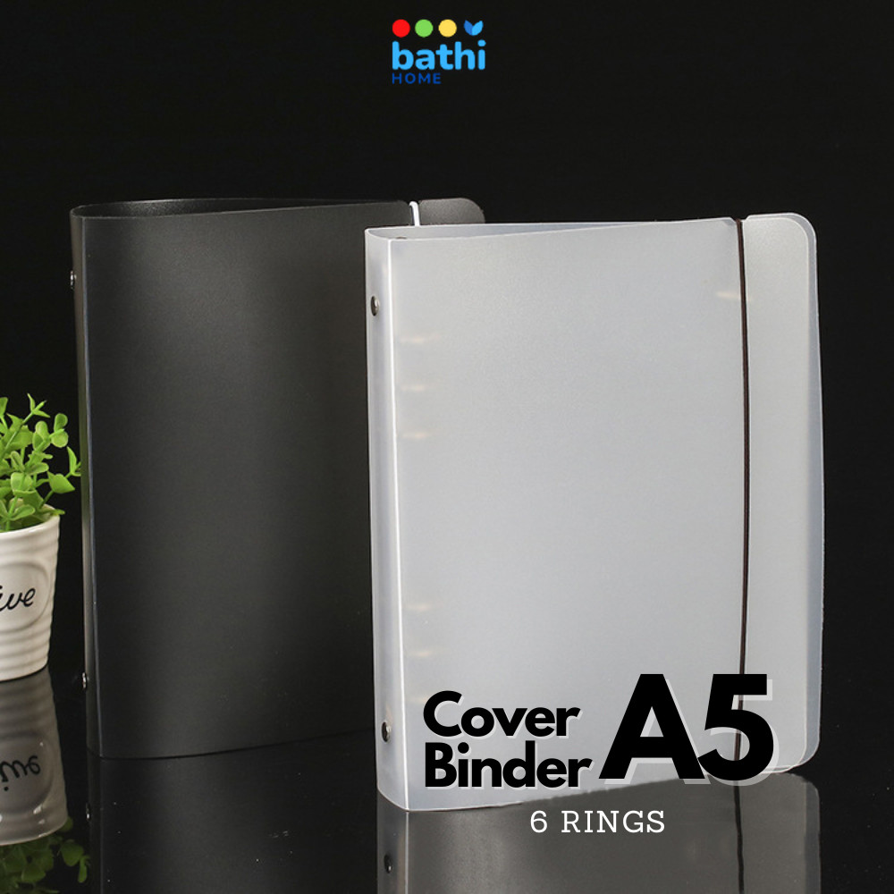 

Cover Binder A5 6 Ring Polos Hitam Putih Transparan DIY