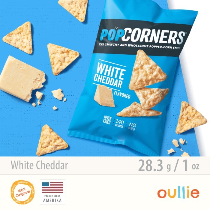 

www.tokopedia.com Popcorners - The Crunchy and Wholesome Poppep-Corn Snack - White Cheddar, 28.3g / 1oz