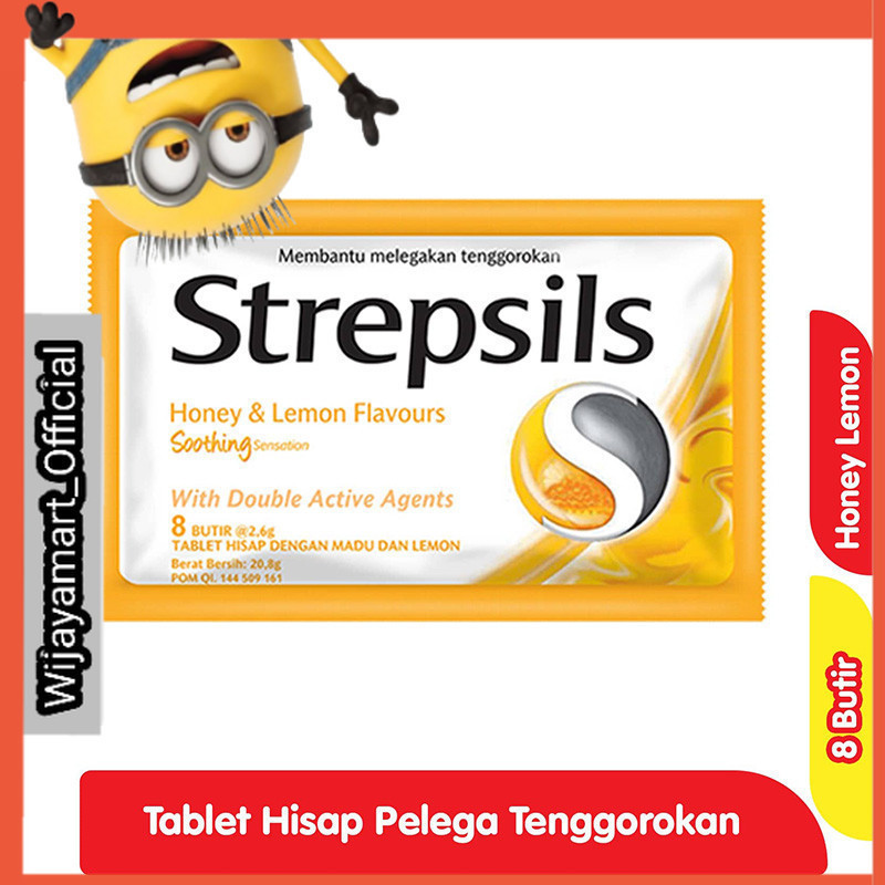 

Strepsils Soothing Lemon Madu Permen Pelega Tenggorokan 8 pcs