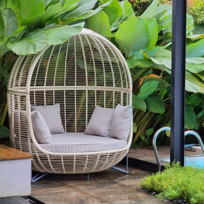 Daybed Apple, daybed telur, daybed taman, daybed rotan sintetis murah