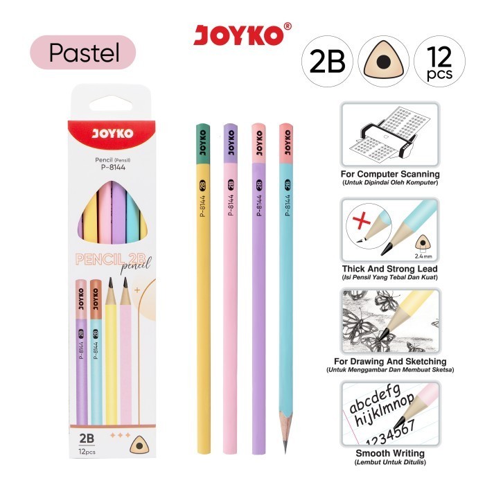 

(12pc) Pencil Pensil Joyko P-8144 2B