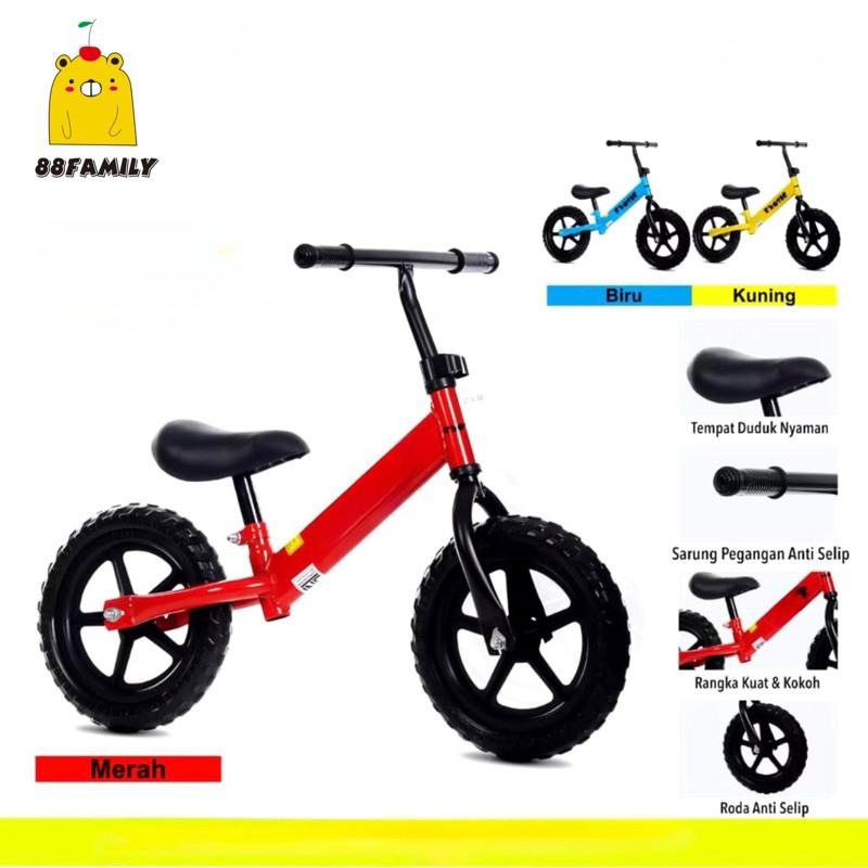 TYH61 Mainan Anak Sepeda Balance Bike Tanpa Pedal Roda 2 / Sepeda Keseimbangan Push Bike Anak Peremp