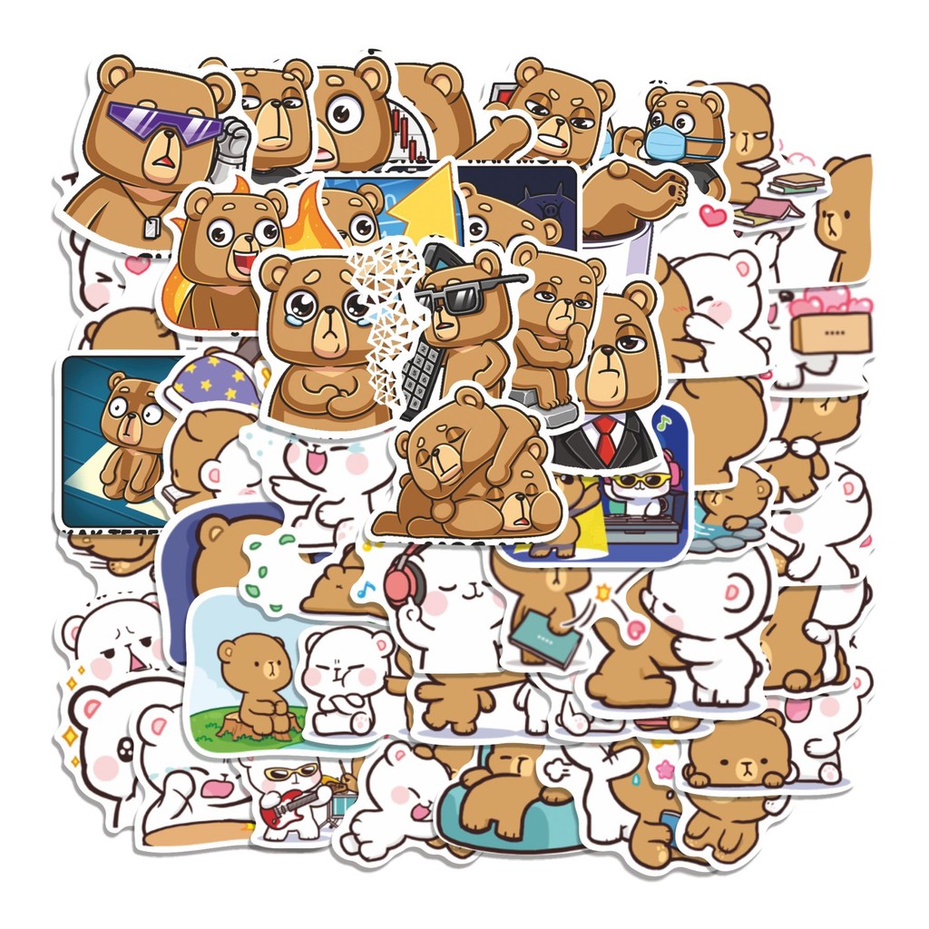 

COD 50 Pcs Stiker ZENHYA THE BEAR Lucu Anti Air Untuk Dekorasi Notebook Sepeda Skateboard Handphone