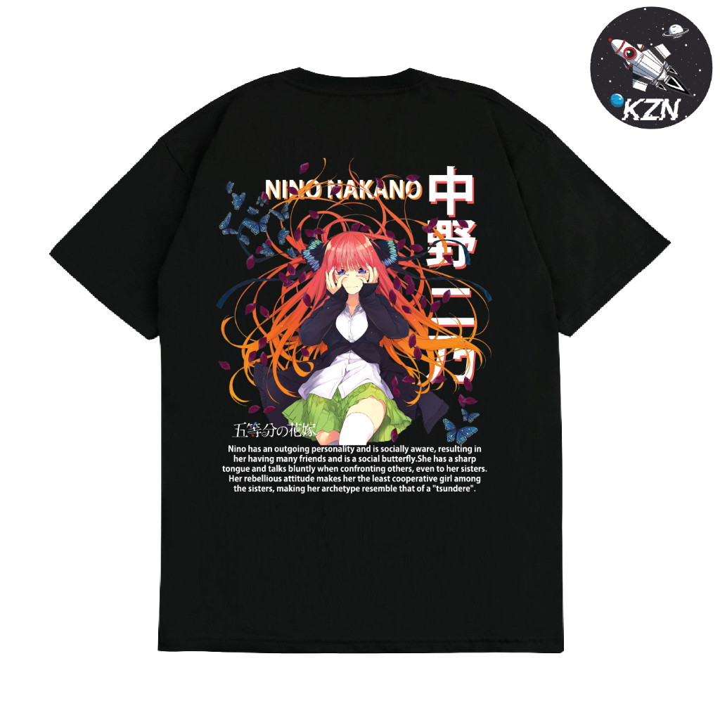 Baju kaos Nino Nakano Anime Go-Toubun No Hanayome / Kaos Nakano Nino