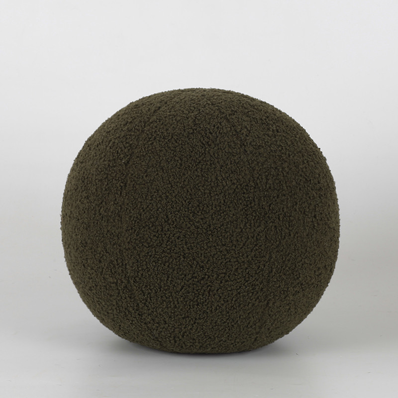 

Bubble Kiss Plush Round Wool Cushion Nordic Ball Shaped Solid Color Stuffed Soft Pillow for Sofa Office Waist Rest Throw Pillow