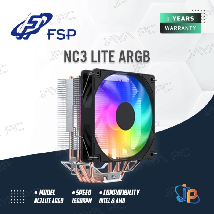 FSP NC3 Lite ARGB - CPU Air Cooler Fan Intel & AMD