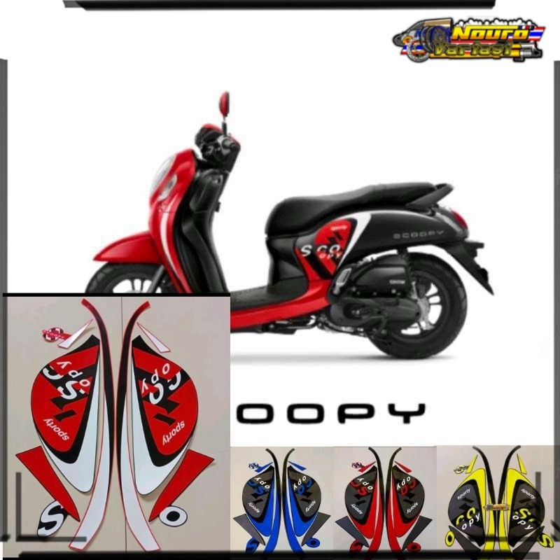 aksesoris motor Striping Honda Scoopy sporty 2021 list body standart
