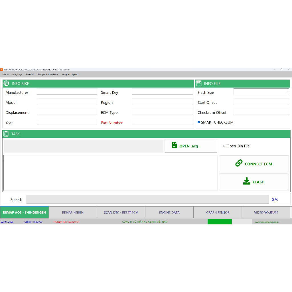 AUTOSHOP Software Remap ECU & Diagnostic Honda Keihin/Shindengen