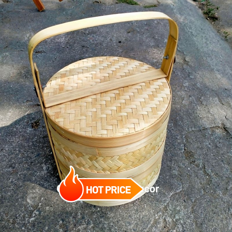 GROSIR BISA COD RANTANG BAMBU SUSUN BULAT tenong