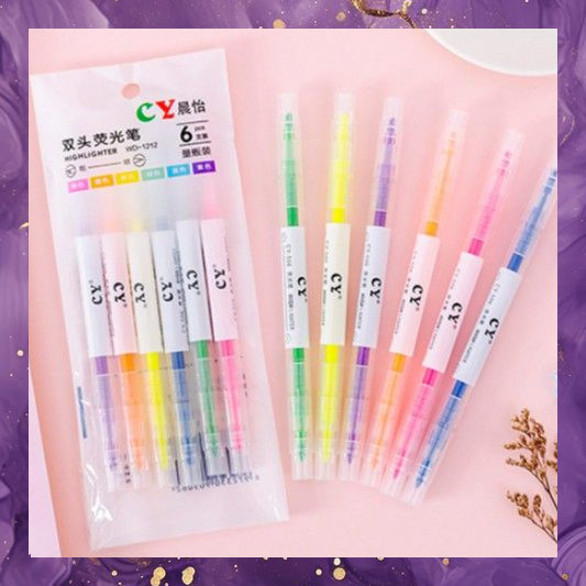 

(SBA) Stabilo Set 6 in 1 Highlighter Alat Tulis Penanda Tulis 2 Kepala Spidol Warna Cantik AT0429C3