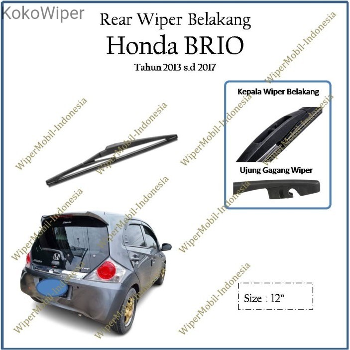 Kokowiper Wiper Kaca Belakang Mobil Honda BRIO 2012 2013 2014 2015 2016 2017 18