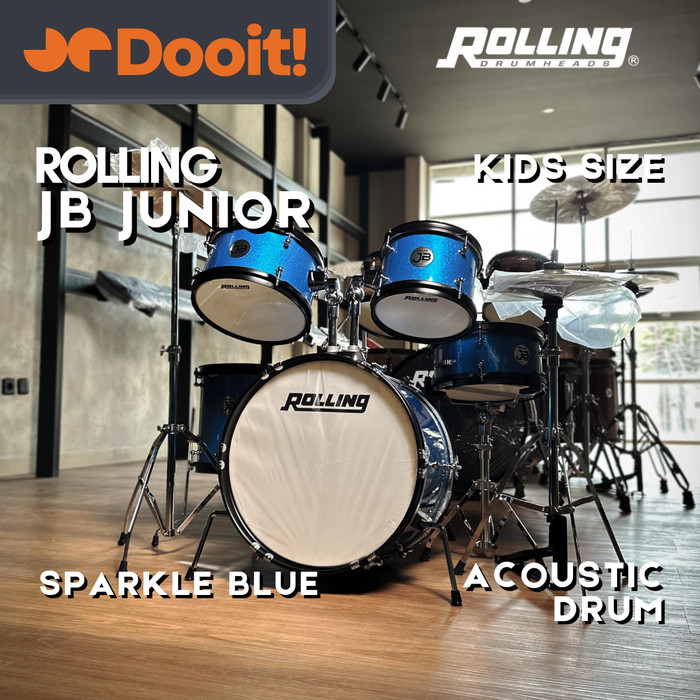 Rolling Children Drum Set / Drum akustik anak / Drum kecil JB1049A Sparkle Blue