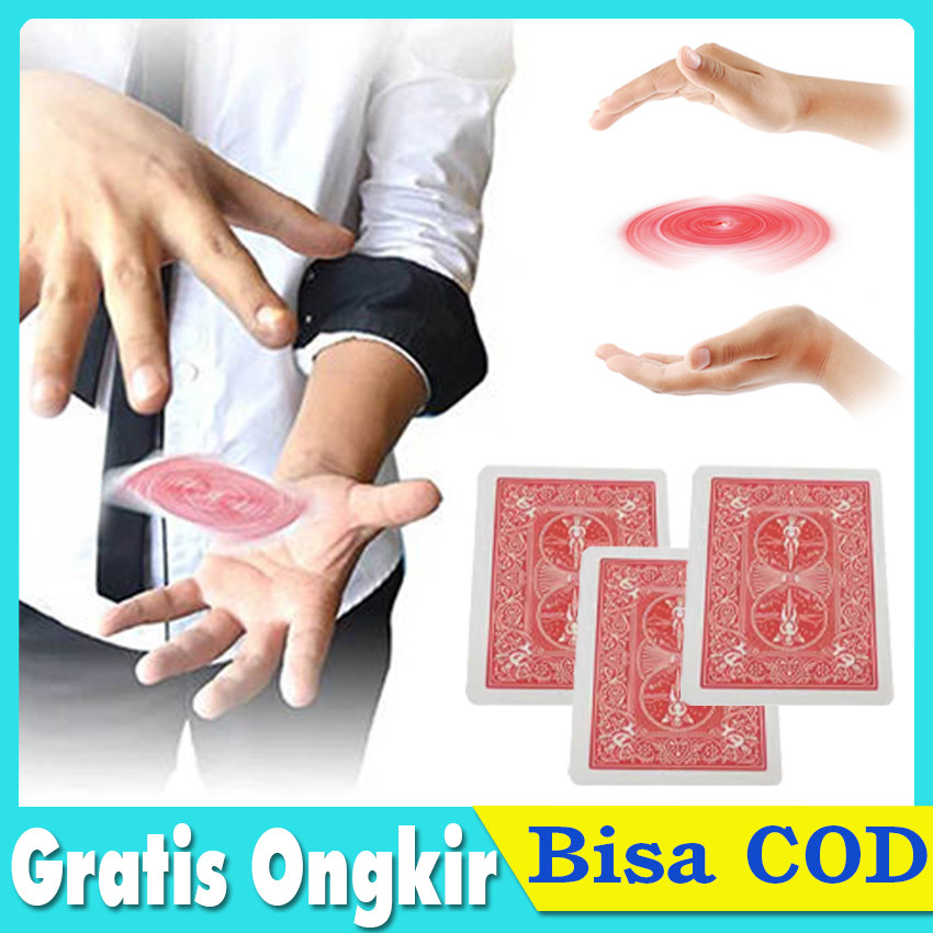 Magic Flying Card Set - Kartu UFO Terbang, Trik Sulap dengan Benang Tersembunyi & Lilin Sulap, Dilen