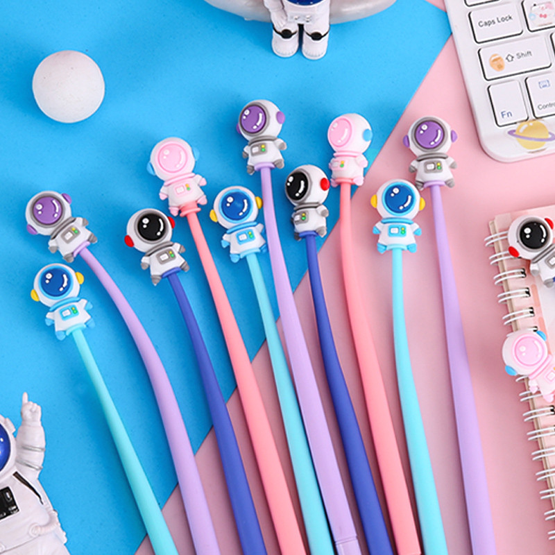 

10Pcs/Lot Cute Space Astronaut Rocking Neutral Pen Cartoon Gel Pens 0.5mm Black Ink Writing Supplies Office School Stationery