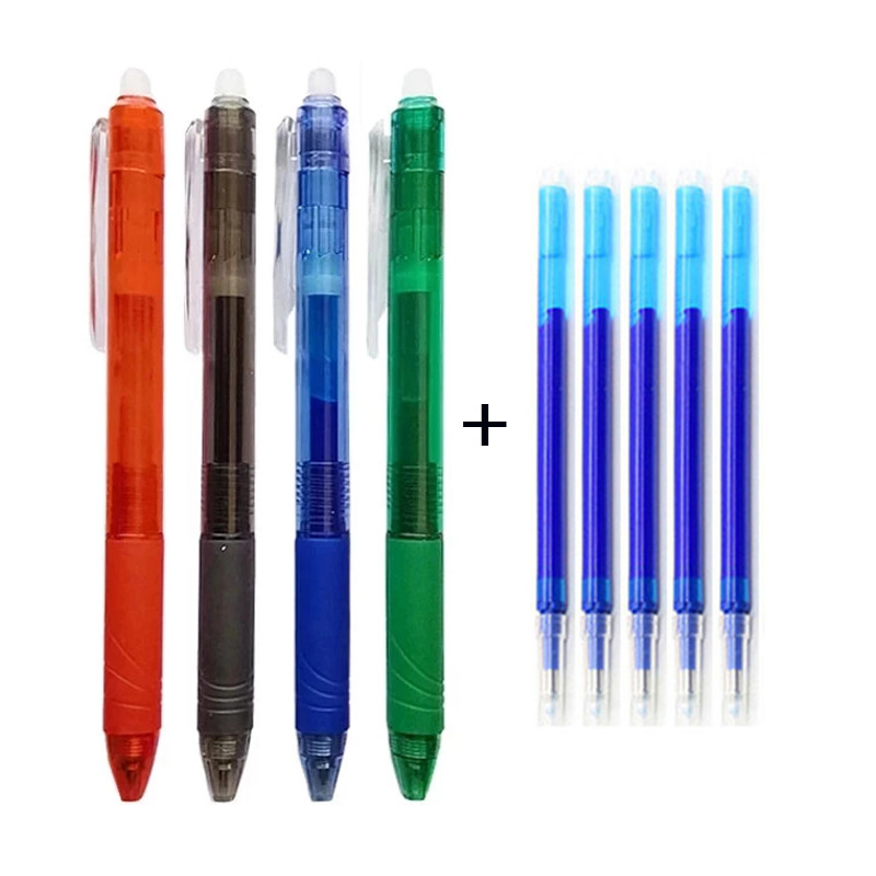 

6PCS High-capacity Erasable Gel Pen Set with Refill Rod Washable Handle 0.5mm Magic Ink Ballpoint Pen School Office Writing Tool