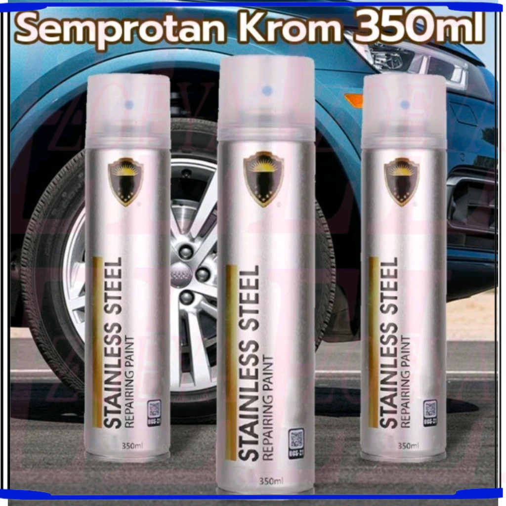 Cat Semprot Krom 350 ML - Warna Krom Cat Logam Otomotif