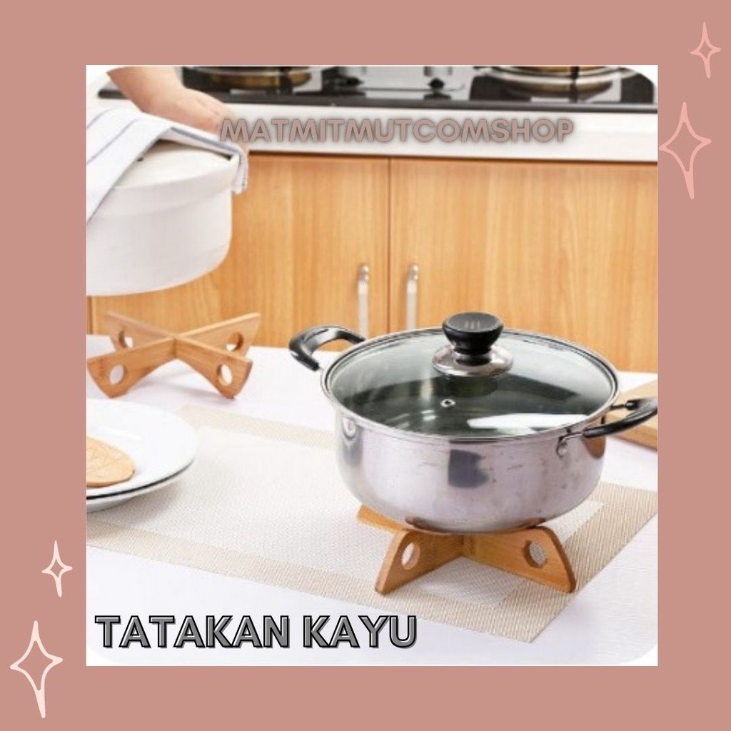 Tatakan Panci Panas Kayu Tatakan Panci Model Silang Tatakan anti panas bahan anti panas