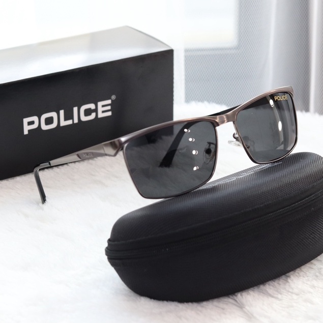 KACAMATA POLICE 7868 ORIGINAL FULLSET FRAME TITANIUM LENSA ASLI KACA POLARIZED ANTI PROTECTION