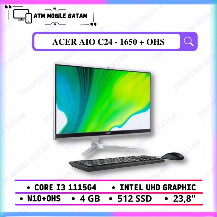 PC ACER ALL IN ONE C24-1650 I3-1115G4 4GB 512GB SSD FHD W11 OHS