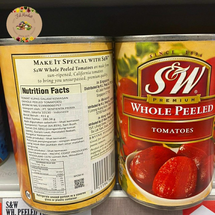 

S&W Ready Cut Tomatoes Diced With Roasted Garlic | Tomat Potong 411 gr