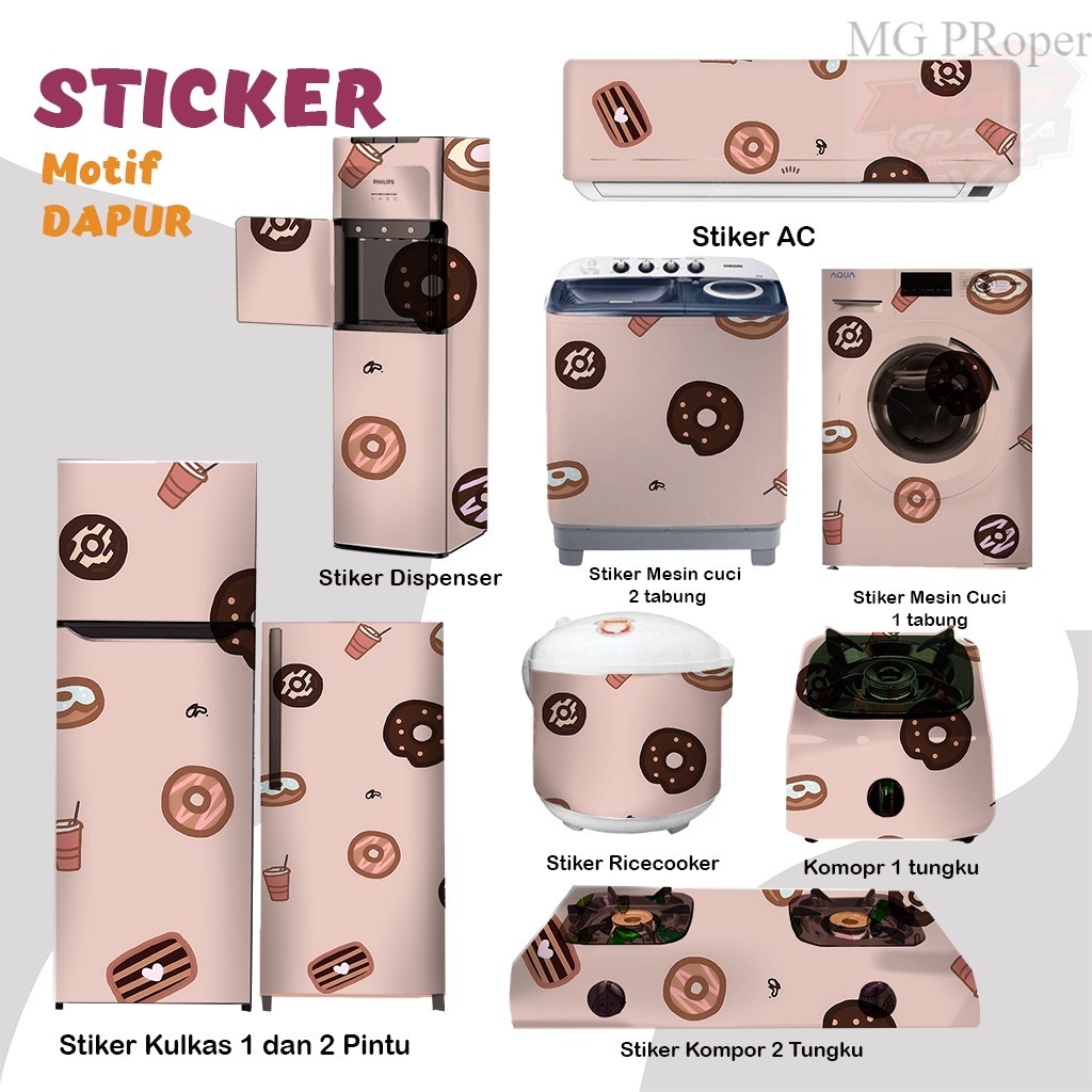 Stiker kulkas kompor mesin cuci 1 2 pintu tabung mata Rice Cooker Dispenser Ac Stiker kulkas kompor