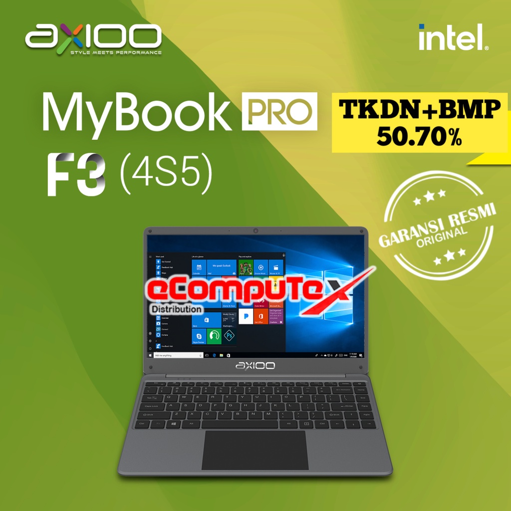 LAPTOP AXIOO MYBOOK PRO F3 (4S5) i3 RAM 4GB 512GB 14"INCH FHD IPS TKDN - GARANSI RESMI