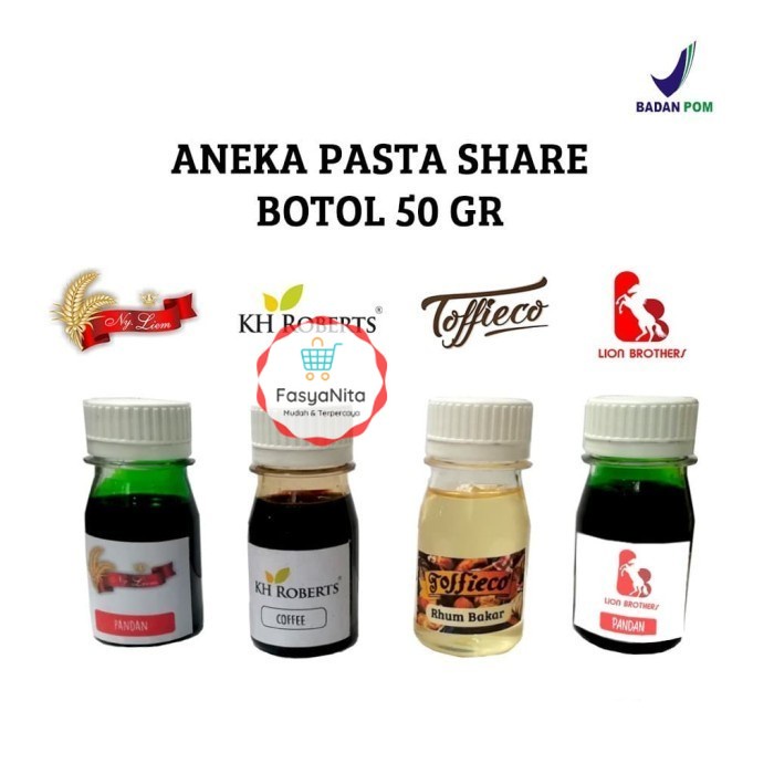 

Toffieco Ny.Liem / Lion Brother / Roberts Pasta Share Botol 50 gr - TF Pandan Pasta - FasyAnita Mart Denpasar