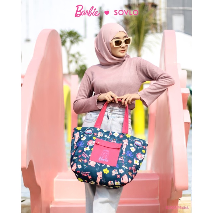 Terlaris ✨ -Sovlo x Barbie - Femme Tote Bag - Tas Kanvas Wanita - Har_Pink