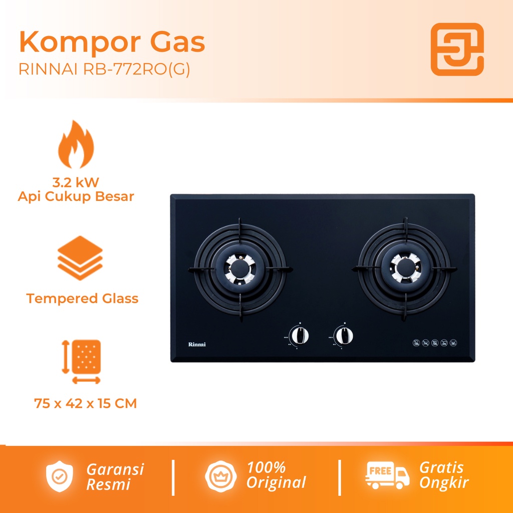 Kompor Tanam Rinnai RB-772RO (G) || RB 772 RO || Rinnai RB772RO (G)