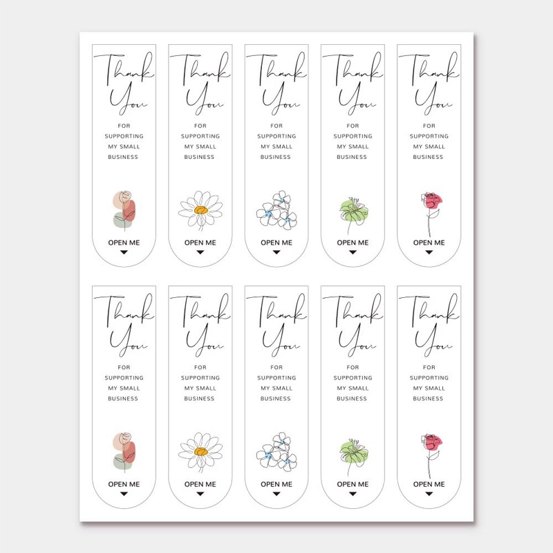 

100PCS / Ekspresi Lucu Stiker Persegi Panjang Stiker Kotak Hadiah Penyegelan-G