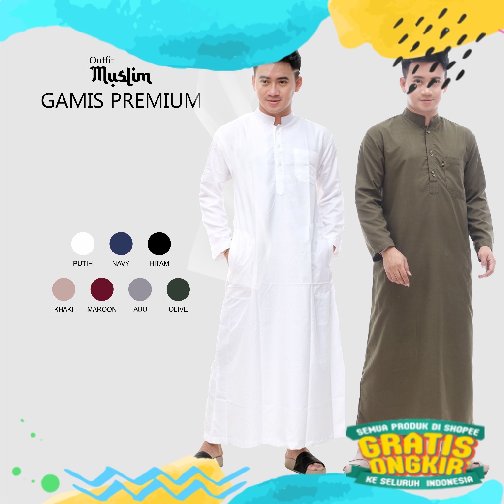 [COD] Gamis Pria Jubah Pria Model Haramain - Katun Premium/ biru telur asin