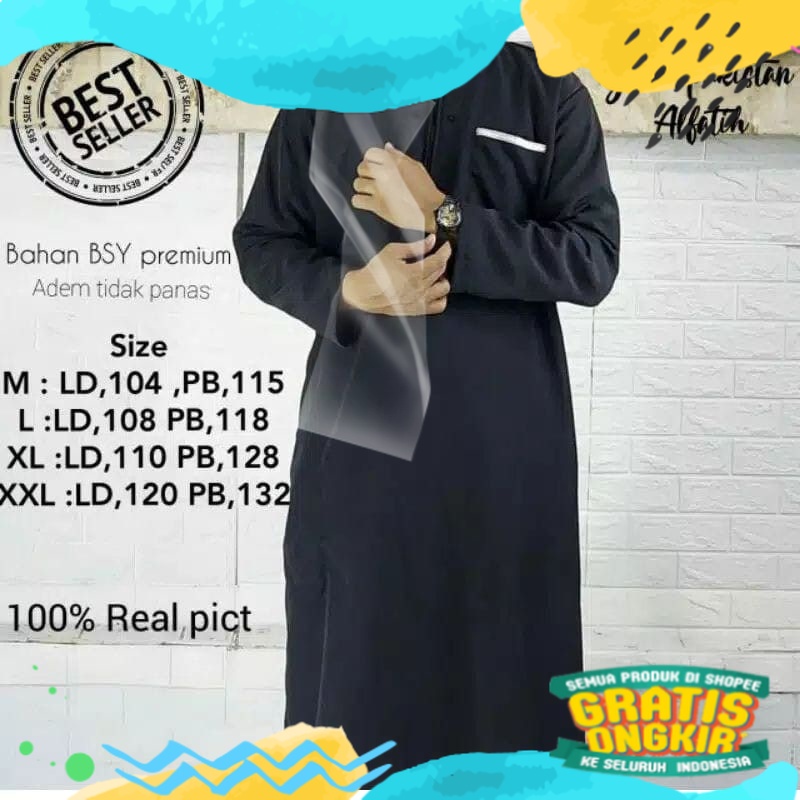 Jubah Pria - Jubah Muslim Pria - Jubah Muslim pria dewasa - Jubah pria lengan panjang - jubah pria m