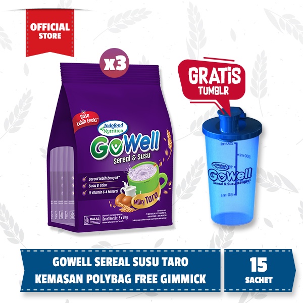 

3 PACK - Gowell Sereal Susu Rejuv Polybag Taro Free Tumbler