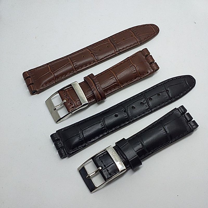 STRAP TALI KULIT JAM TANGAN SWATCH 19MM TALI JAM SWATCH IRONY CHRONO UKURAN 19MM