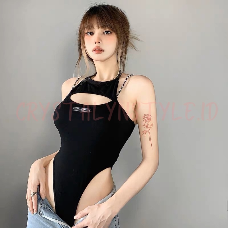 *CRYSTALYN* BodySuit Model Tank Top / Kamisole / Camisoles Rantai Sexy Premium