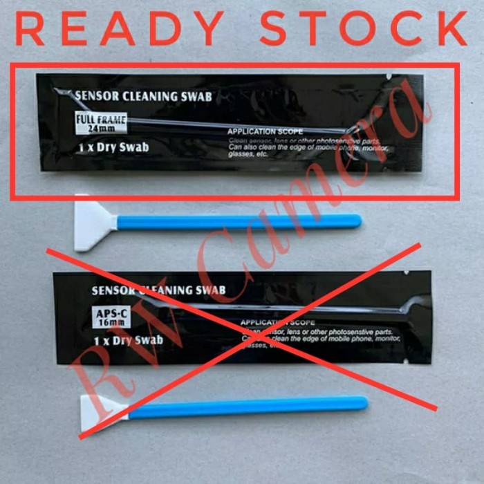 PROMO CCD SWAB FULL FRAME DRY + WET KUAS PEMBERSIH SENSOR KAMERA FULL FRAME 24MM ISI PC CONON NIKON