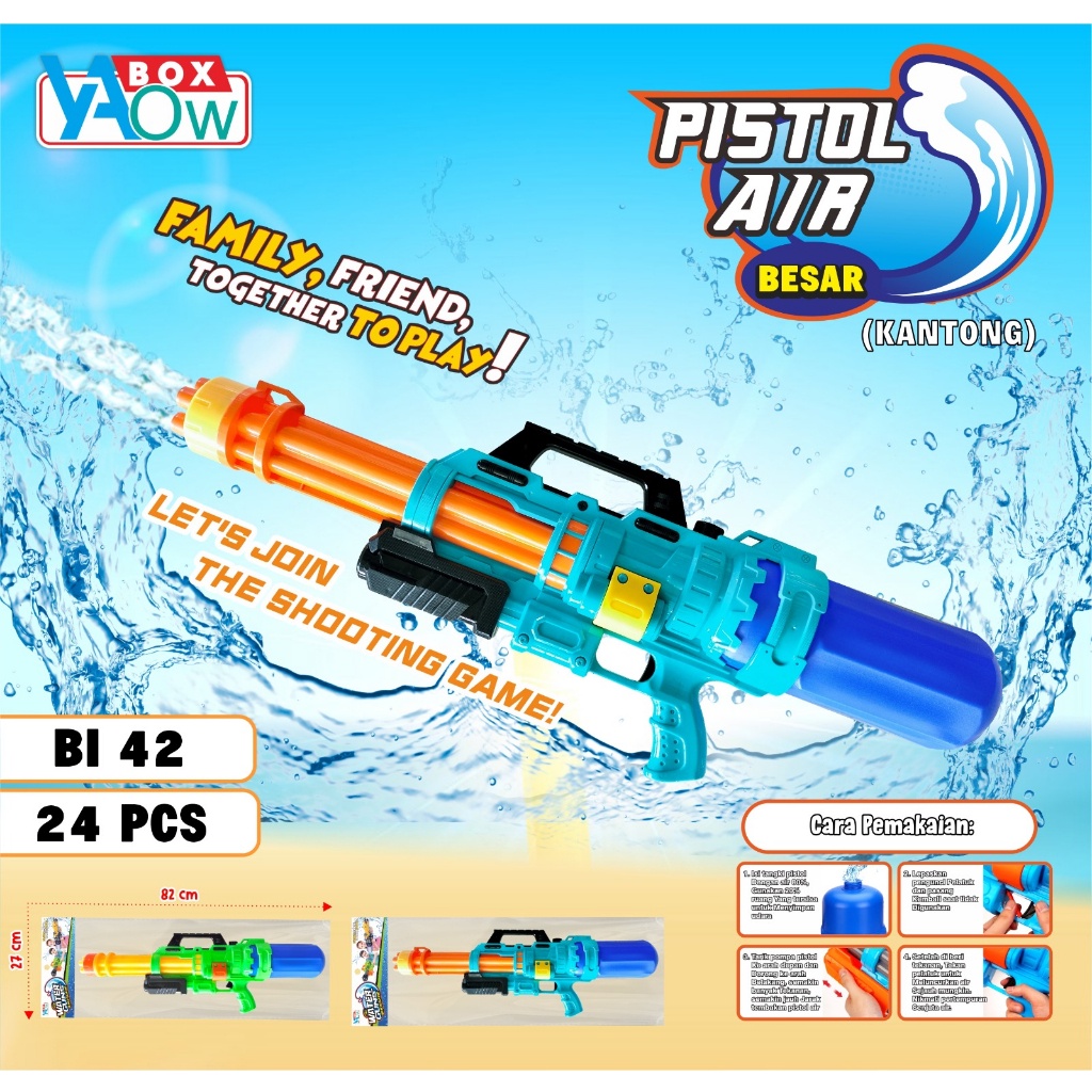 MAINAN ANAK PISTOL AIR UKURAN BESAR JUMBO / MAINAN ANAK PISTOLAN AIR UKURAN 82CM BI42 JUMBO PROMO TE