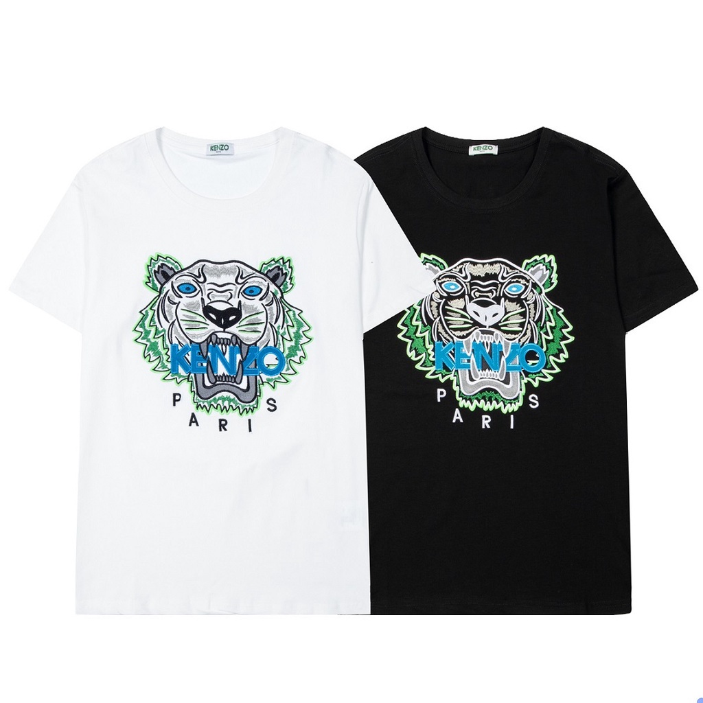 Vinteg Kaos Tshirt Kenzo Green Tiger Head Premium