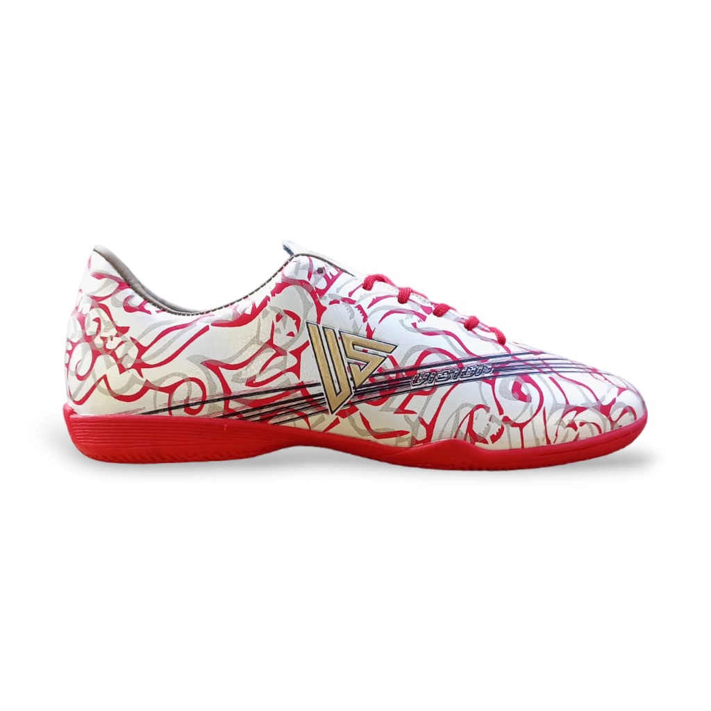 UsFootwear Vision Silver Red Sepatu Futsal Original