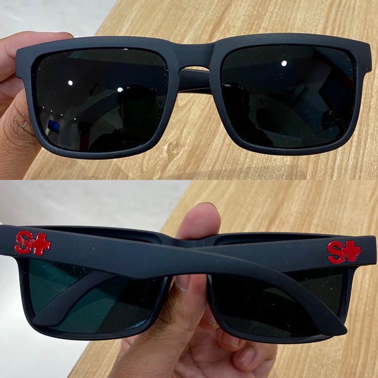 %CLICK Kacamata Hitam Pria Lensa Mirror Iridium Kacamata Retro Sunglasses Kacamata Frame Tebal S+ [P