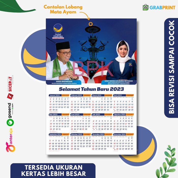 

TERMURAH Kalender Partai Caleg PPP Nasdem Custom 2023 Kalender Pilkada Pileg - 190 g, 10000