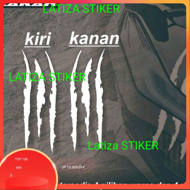 STIKER Cutting Sticker Cakar Monster Harimau Macan Lampu Dan Body Motor Vario Beat Scoopy Pcx Nmax A
