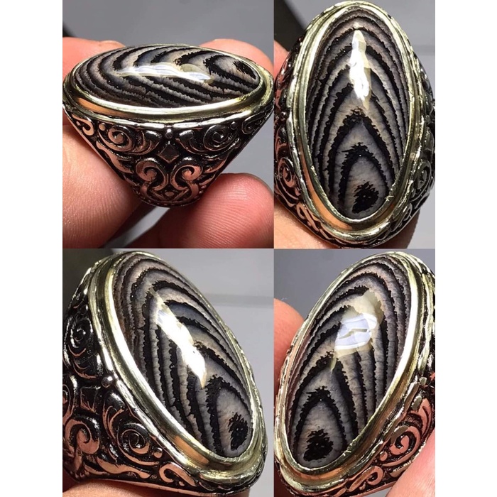 Cincin Batu Akik Natural Motif Gambar Jhipen Madura Lawas Unik Antik 1