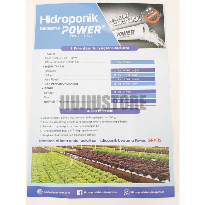 HIDROPONIK SET POWER - HIDROPONIK SET AVIAN - PIPA HIDROPONIK SET