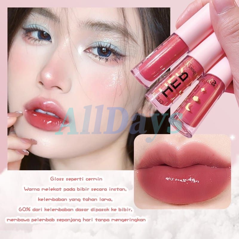 HER Lipstik Glitter Lip Gloss Moisturizing Lipstick Her Dragon Ranee Lipstik Liquid Cair Waterproof Dragon Ranee Lipstick