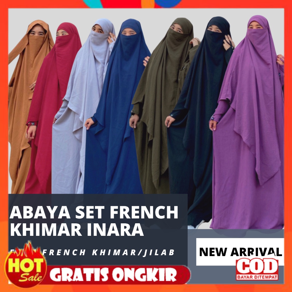 KAIN ADEM HALUS TEBAL / Baju Gamis Abaya Set French Khimar Inara Jilbab Turki Arab Dress Crinkle Air