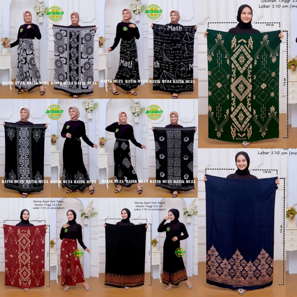 SARUNG WANITA | SARUNG MUZA |  ADA 30+ MOTIF | SARUNG BATIK GLOYOR GOYOR | SARUNG TUBANAN | SARUNG C