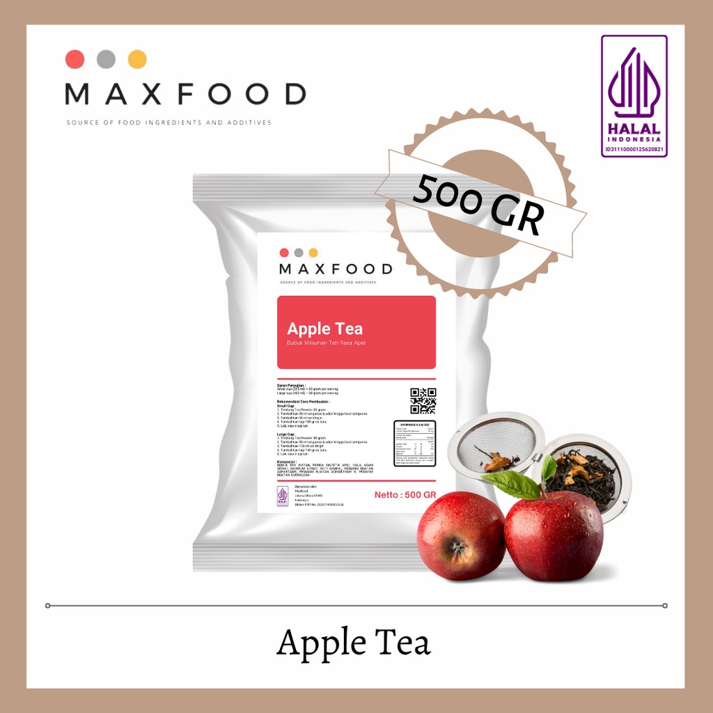 

MAXFOOD - Apple Tea / Bubuk Minuman Rasa Teh Apel 500 Gram